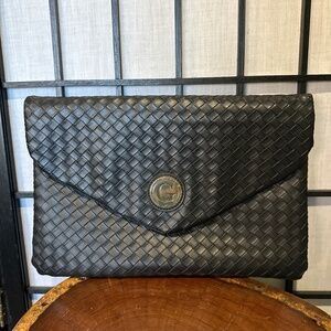 Black Giselle Paris Esme Woven Clutch